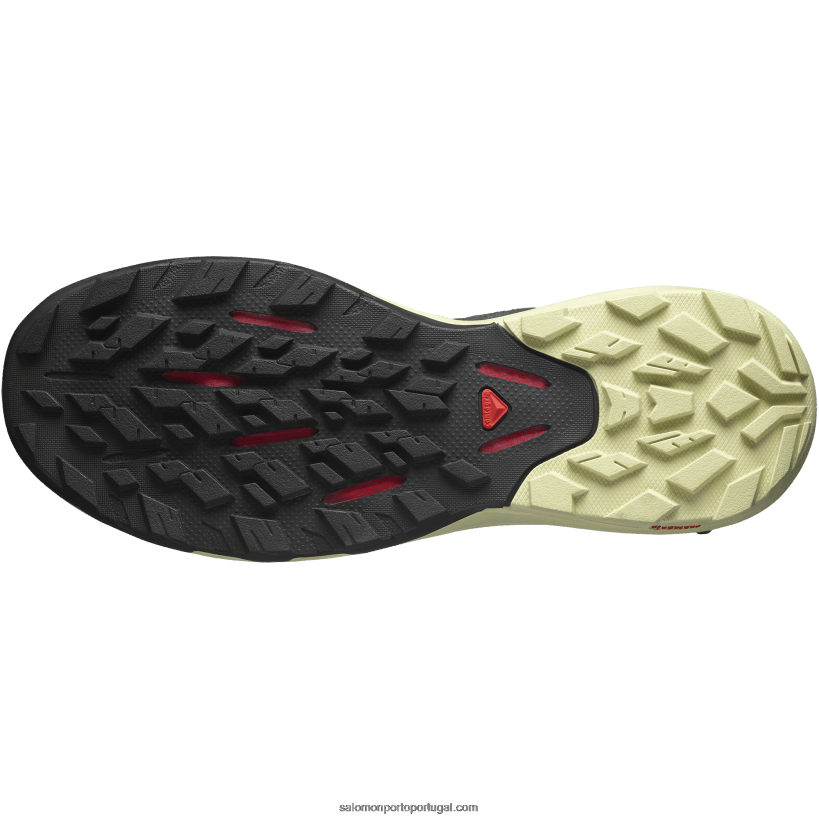 Salomon sapatos de caminhada masculinos - outpulse 04D6V828 preto/verde alho-poró/vermelho papoula