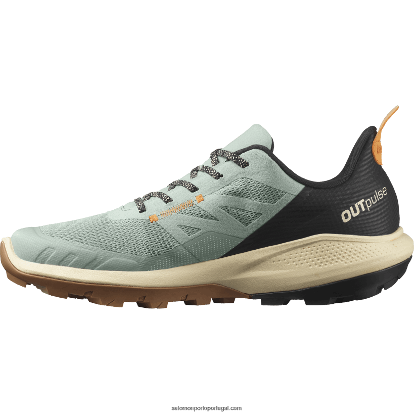 Salomon sapatos de caminhada masculinos - outpulse 04D6V829 ferro forjado/areia branqueada/laranja vibrante