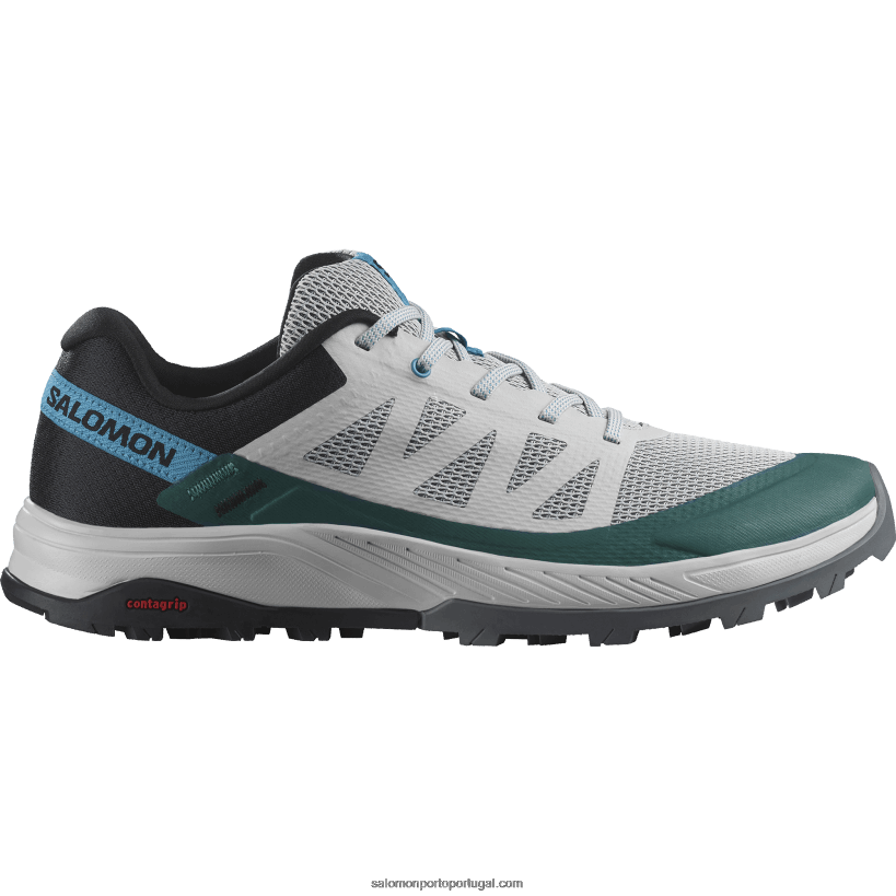 Salomon sapatos de caminhada masculinos - outrise 04D6V823 rocha lunar/preta/azul argel