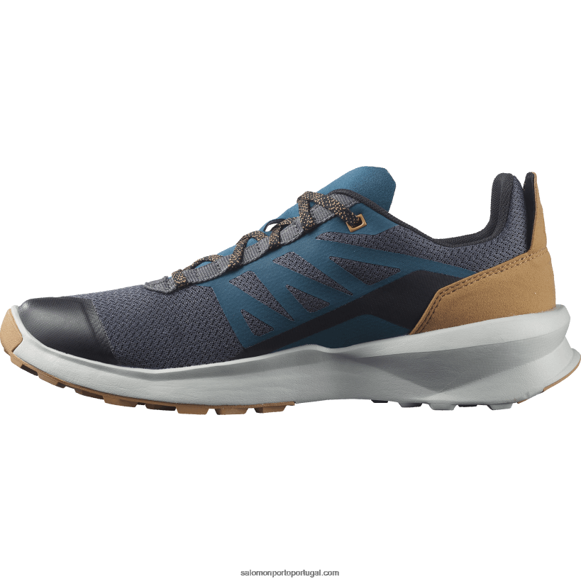 Salomon sapatos de caminhada masculinos - patrulha 04D6V846 ímã/azul pérola/marrom tabaco