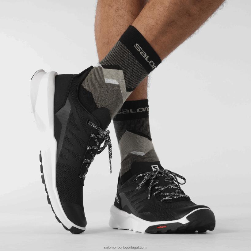 Salomon sapatos de caminhada masculinos - patrulha 04D6V847 Preto branco