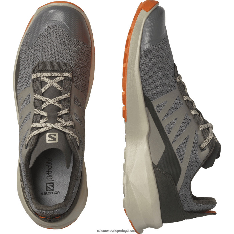 Salomon sapatos de caminhada masculinos - patrulha 04D6V848 estanho/cinza pena/íbis escarlate