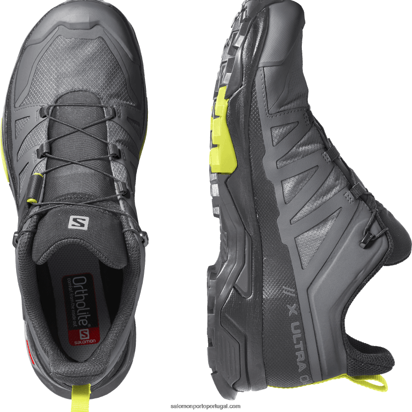 Salomon sapatos de caminhada masculinos - x ultra 4 gore-tex 04D6V814 sombra tranquila/preto/prímula