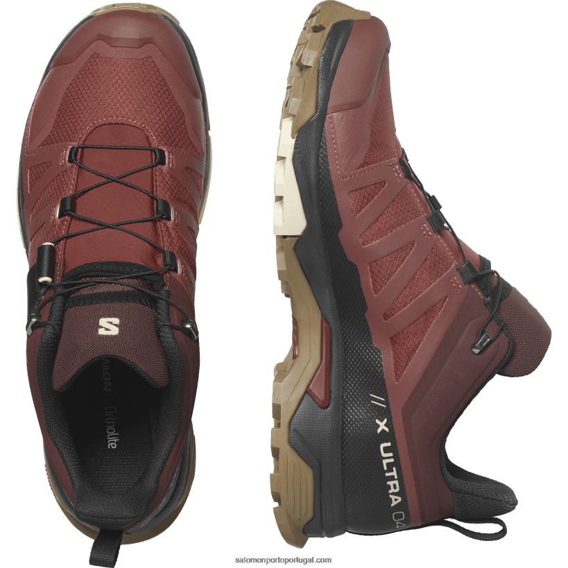 Salomon sapatos de caminhada masculinos - x ultra 4 gore-tex 04D6V815 hena queimada/preta/ouro fosco