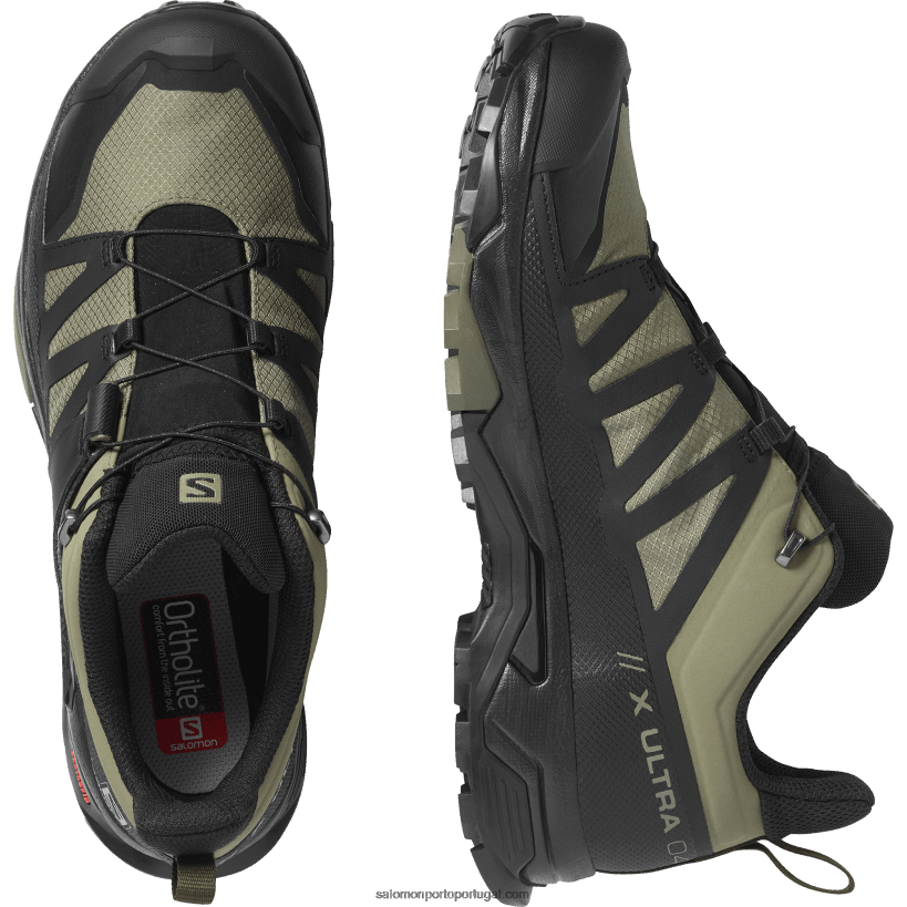 Salomon sapatos de caminhada masculinos - x ultra 4 gore-tex 04D6V816 líquen profundo verde/preto/noite oliva
