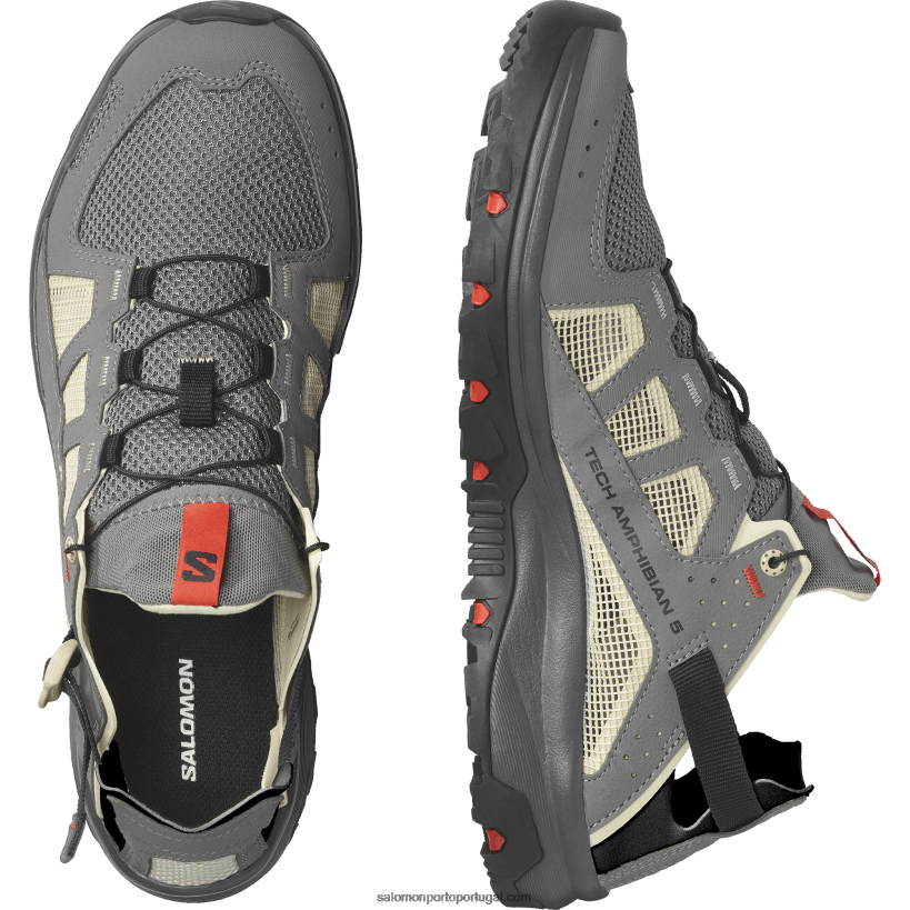 Salomon sapatos de água para homem - techamphibian 5 04D6V83 estanho/traça/vermelho ardente