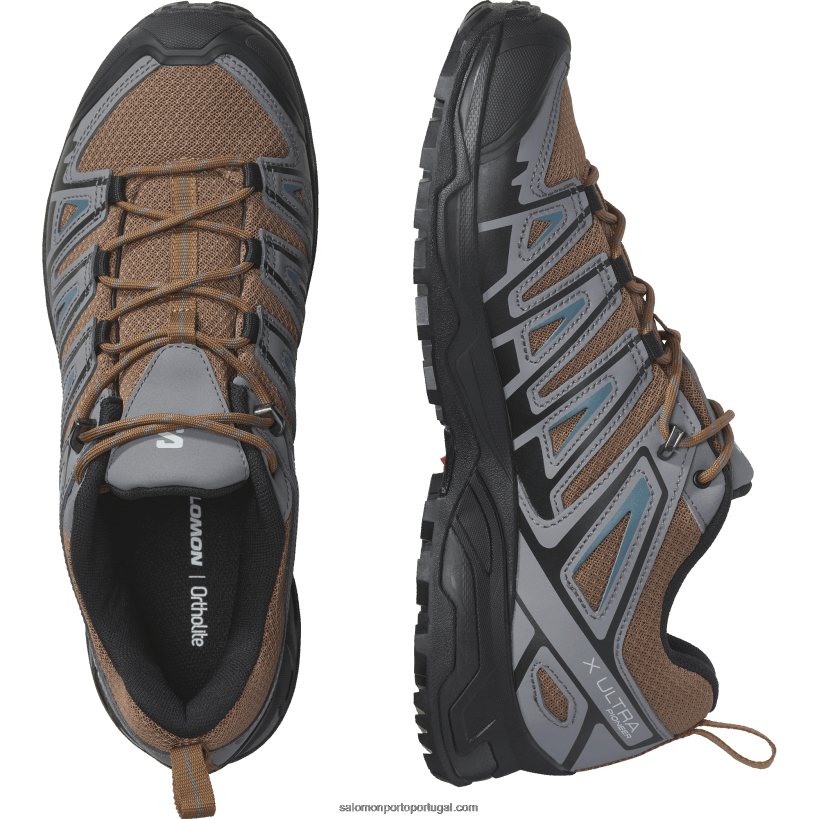 Salomon tênis de caminhada masculino - x ultra pioneiro aero 04D6V820 toffee/sombra tranquila/azul pato selvagem