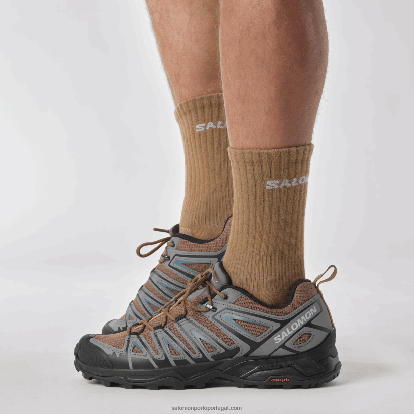 Salomon tênis de caminhada masculino - x ultra pioneiro aero 04D6V820 toffee/sombra tranquila/azul pato selvagem