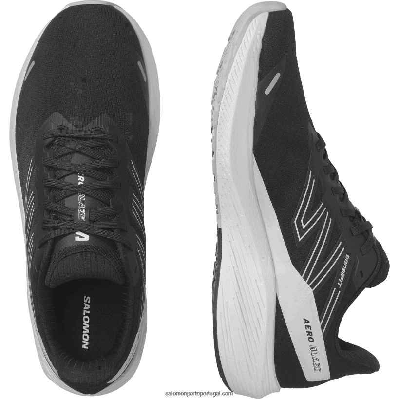 Salomon tênis de corrida masculino - aero blaze 04D6V81067 rocha negra/branca/lunar