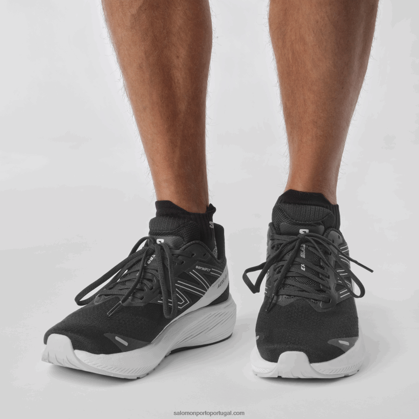 Salomon tênis de corrida masculino - aero blaze 04D6V81067 rocha negra/branca/lunar