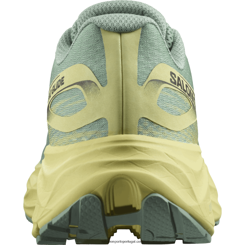 Salomon tênis de corrida masculino - aero glide 04D6V81062 granito verde/amarelo íris/branco