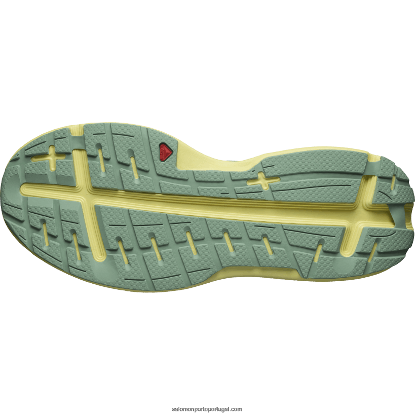Salomon tênis de corrida masculino - aero glide 04D6V81062 granito verde/amarelo íris/branco