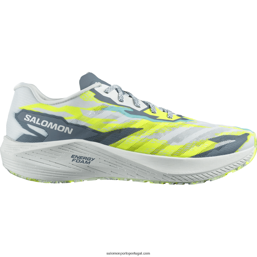 Salomon tênis de corrida masculino - aero volt 04D6V859 branco/azul china/amarelo de segurança