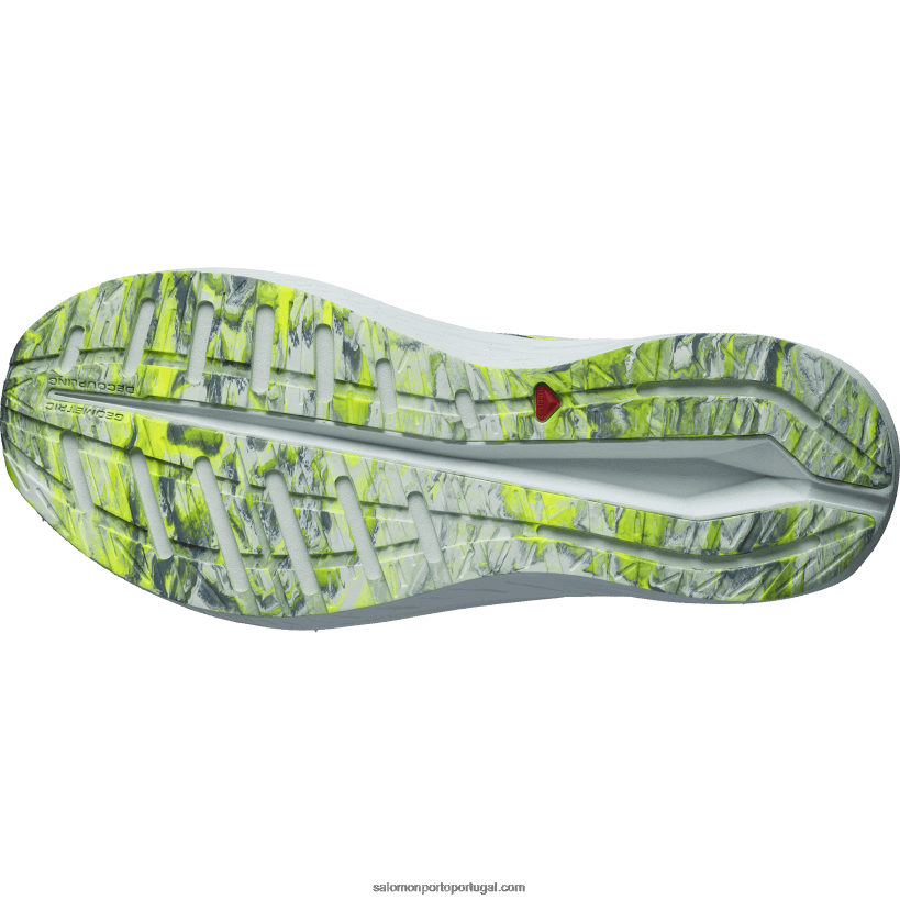 Salomon tênis de corrida masculino - aero volt 04D6V859 branco/azul china/amarelo de segurança