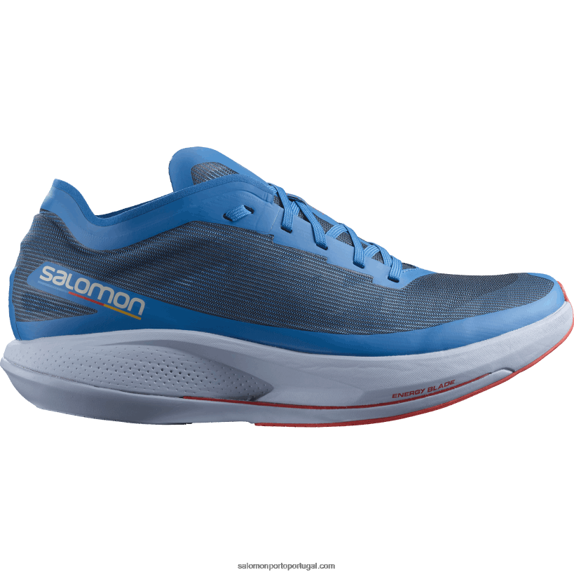 Salomon tênis de corrida masculino - fantasma 04D6V81073 bandeirola índigo/azul kentucky/vermelho papoula