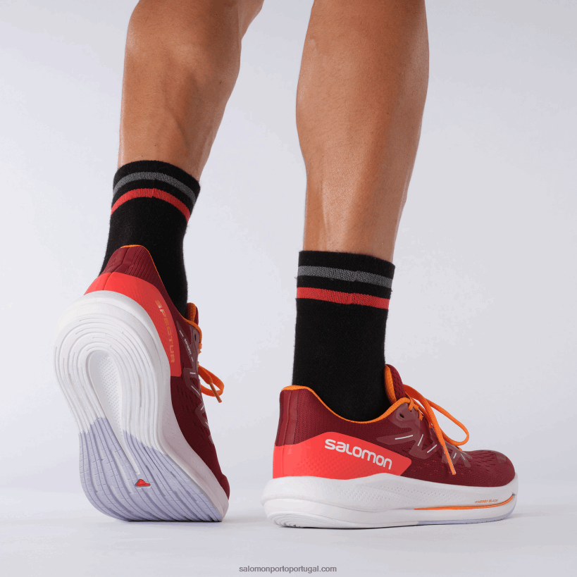 Salomon tênis de corrida masculino - spectur 04D6V81077 ciclismo vermelho/laranja vibrante/urze roxo