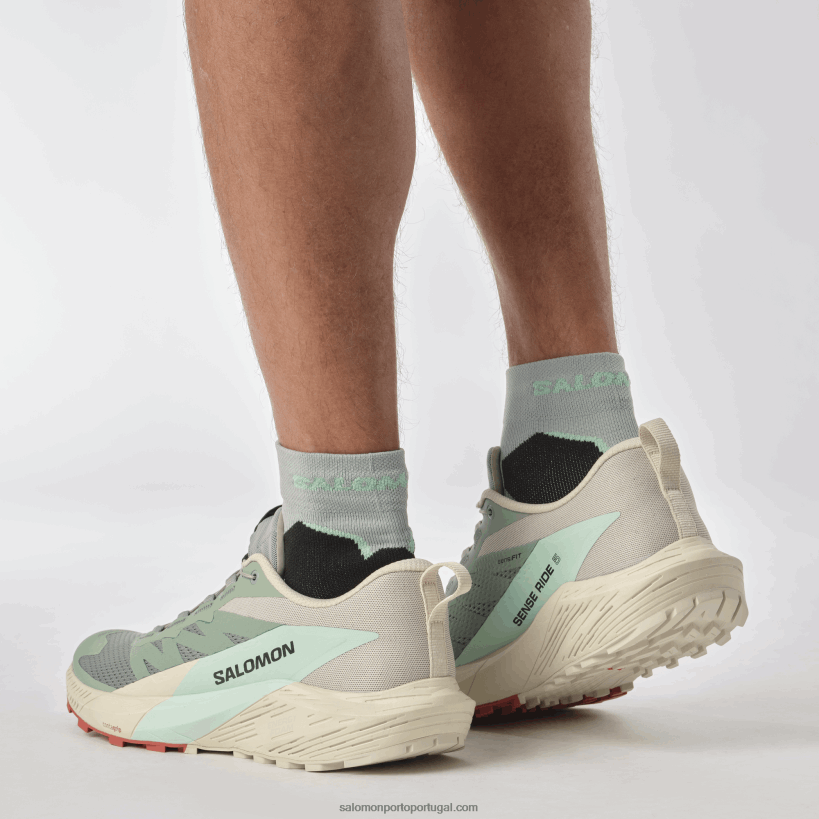 Salomon Tênis de corrida masculino - Sense Ride 5 04D6V81433 nenúfar/dia chuvoso/água branqueada