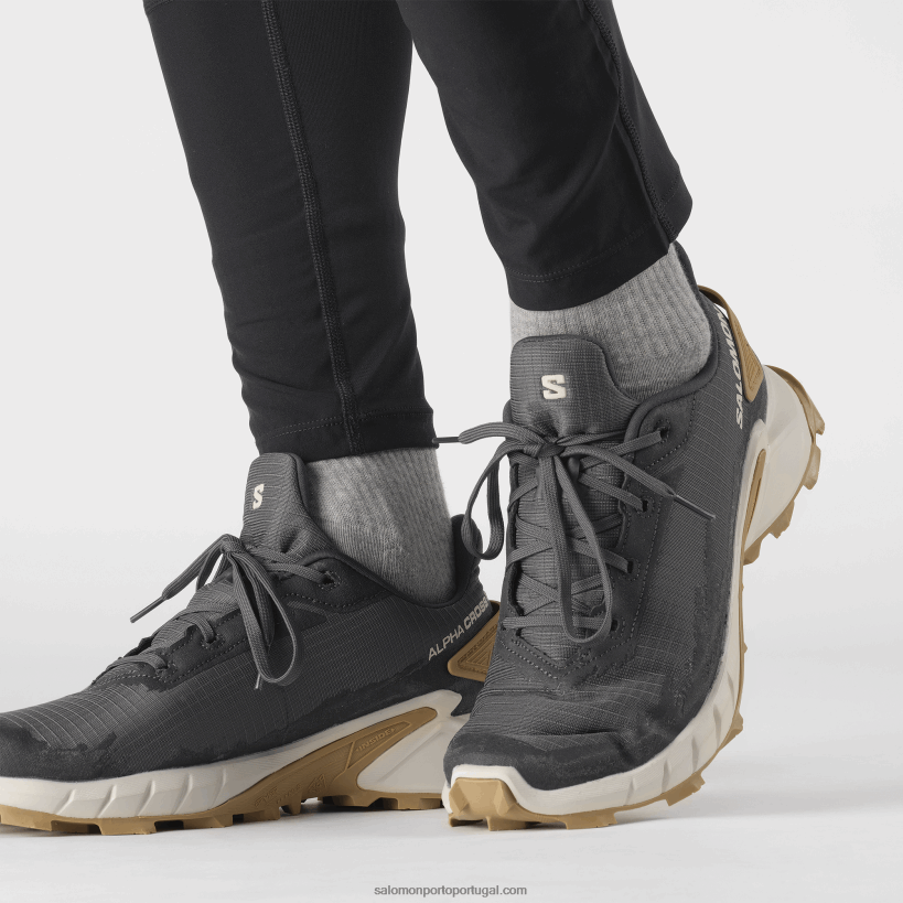 Salomon tênis de corrida masculino - alphacross 4 04D6V81483 ébano/dia chuvoso/fantasma