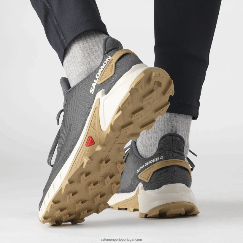 Salomon tênis de corrida masculino - alphacross 4 04D6V81483 ébano/dia chuvoso/fantasma