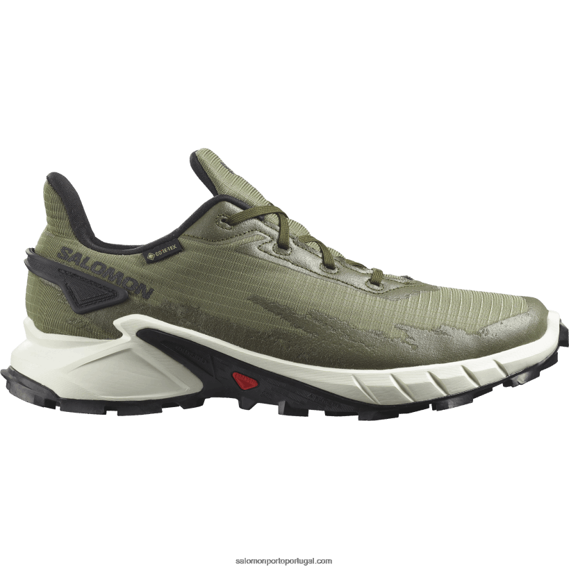 Salomon tênis de corrida masculino - alphacross 4 gore-tex 04D6V81476 verde líquen profundo/gelo de baunilha/noite verde-oliva