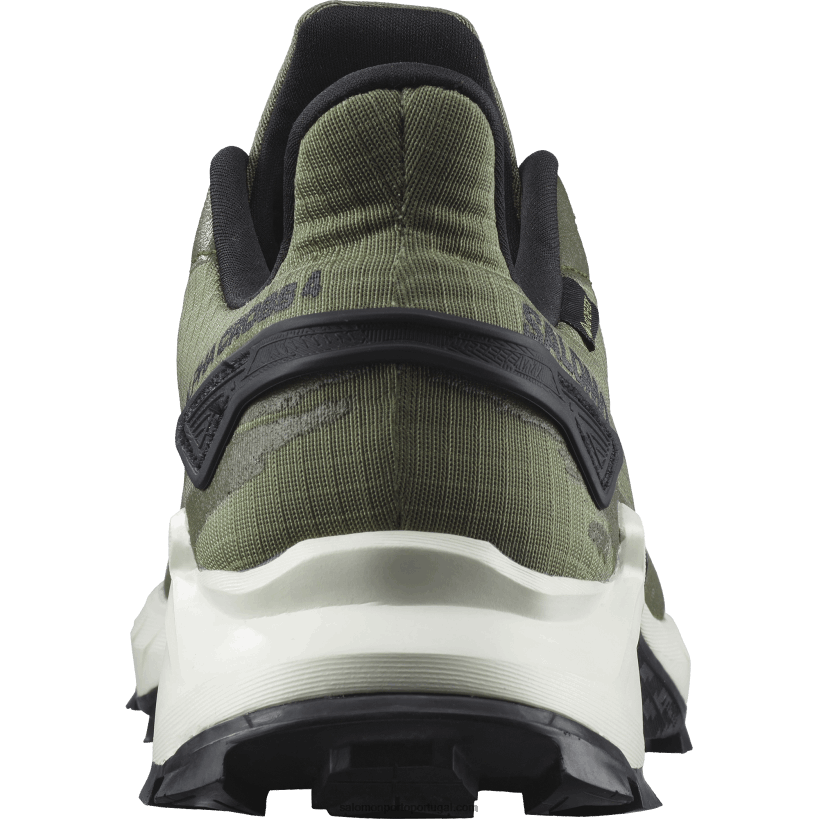 Salomon tênis de corrida masculino - alphacross 4 gore-tex 04D6V81476 verde líquen profundo/gelo de baunilha/noite verde-oliva