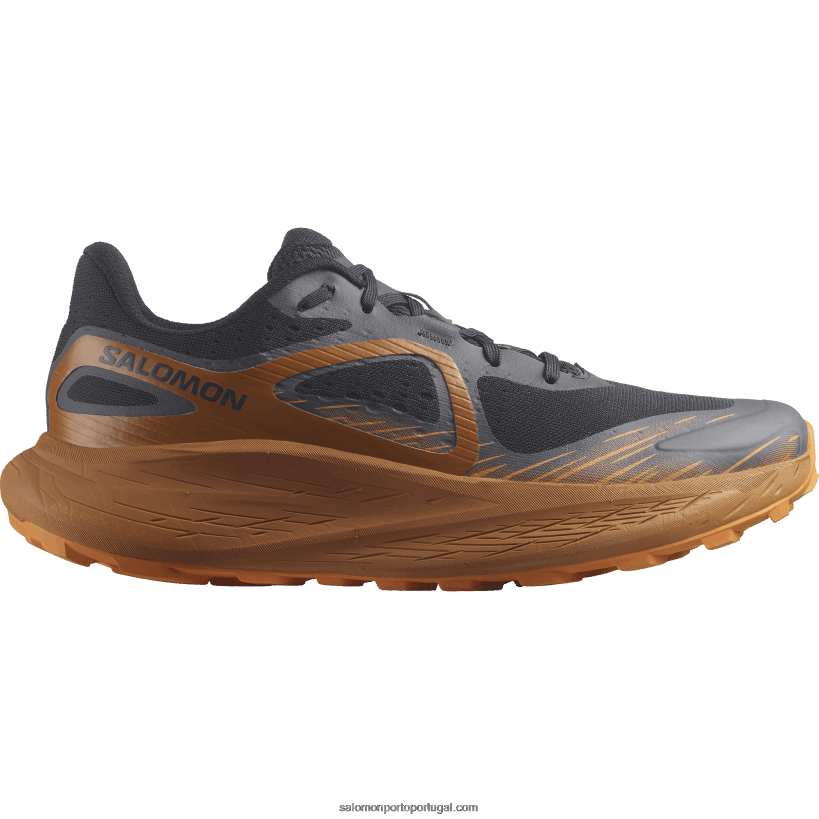 Salomon tênis de corrida masculino - glide max tr 04D6V81447 safira escura/amêndoa de açúcar/pimenta laranja