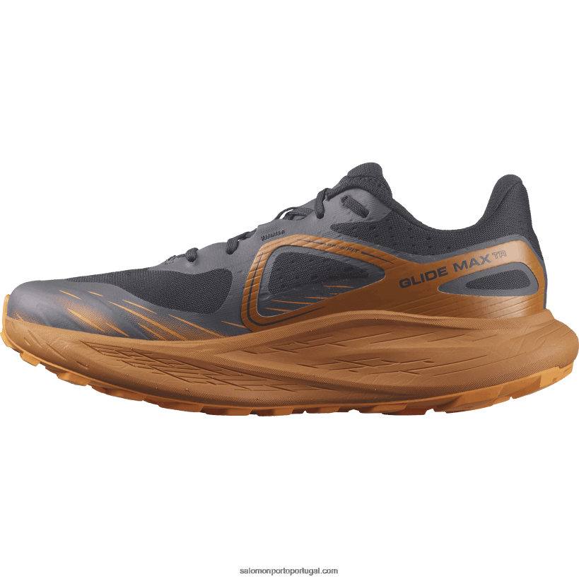 Salomon tênis de corrida masculino - glide max tr 04D6V81447 safira escura/amêndoa de açúcar/pimenta laranja