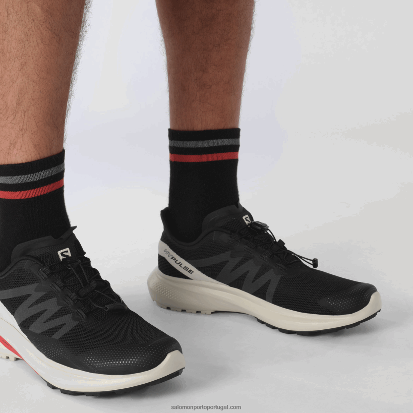 Salomon tênis de corrida masculino - hypulse 04D6V81485 dia preto/chuvoso