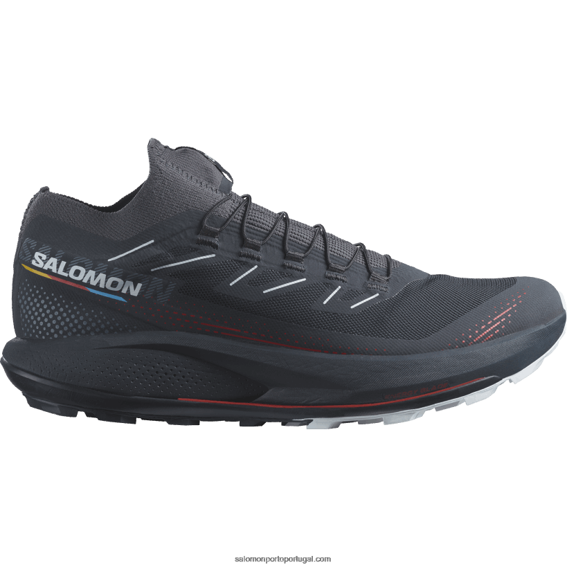 Salomon tênis de corrida masculino - pulsar trail pro 2 04D6V81436 carbono/vermelho ardente/gelo ártico