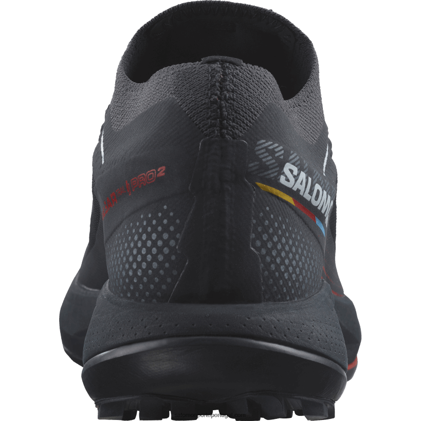 Salomon tênis de corrida masculino - pulsar trail pro 2 04D6V81436 carbono/vermelho ardente/gelo ártico