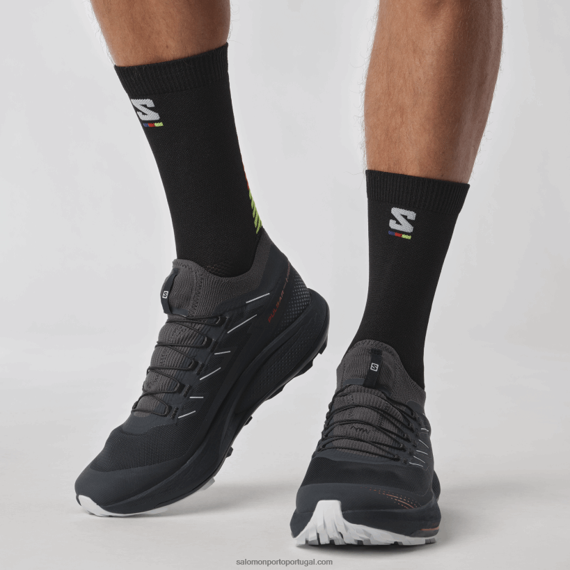 Salomon tênis de corrida masculino - pulsar trail pro 2 04D6V81436 carbono/vermelho ardente/gelo ártico