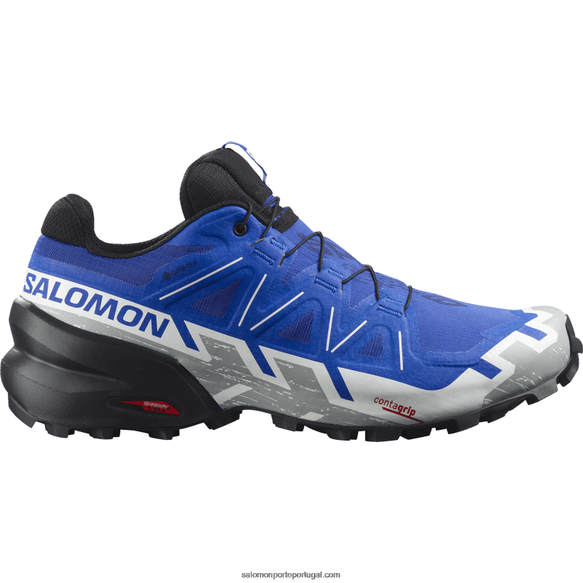 Salomon tênis de corrida masculino - speedcross 6 gore-tex 04D6V81467 azul náutico/preto/branco