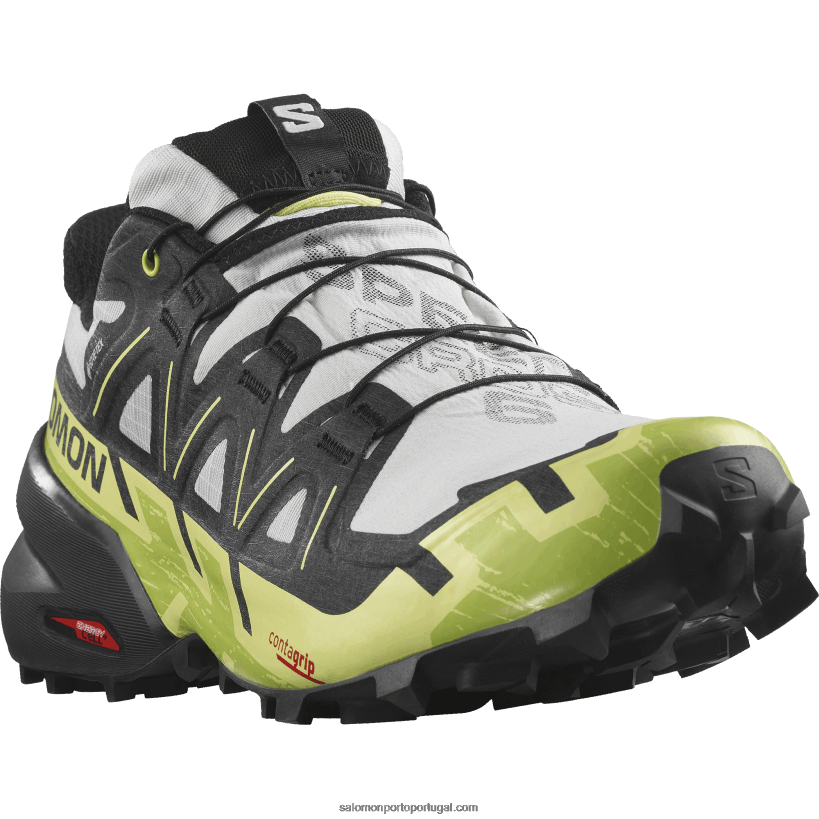Salomon tênis de corrida masculino - speedcross 6 gore-tex 04D6V81468 rocha lunar/preta/lima ensolarada