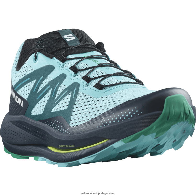 Salomon tênis de corrida masculino - trilha pulsar 04D6V81460 brilho azul/carbono/esmeralda