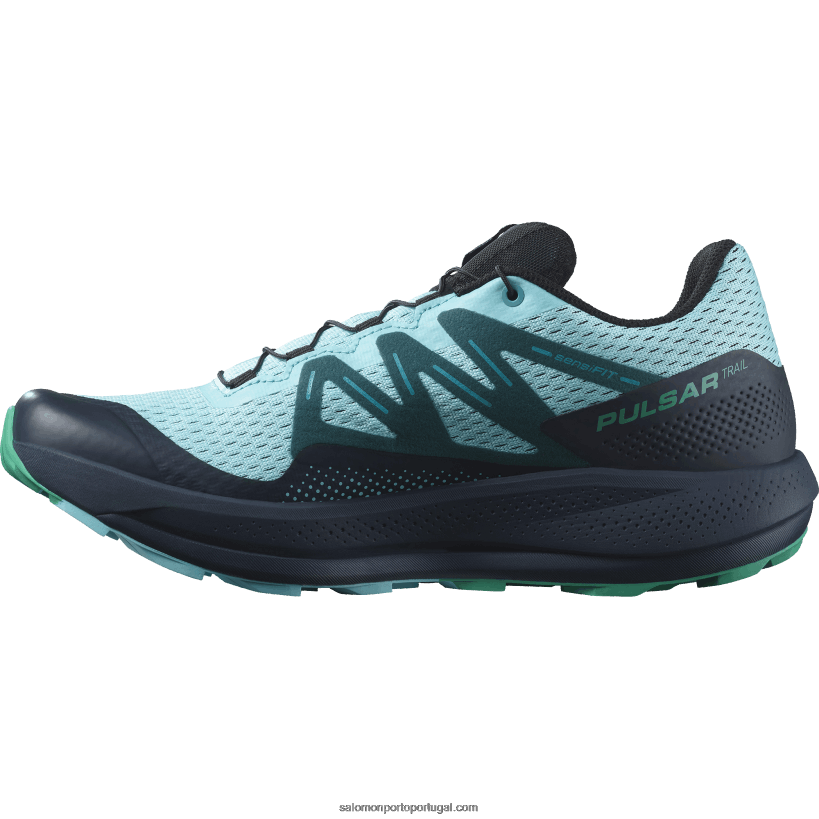 Salomon tênis de corrida masculino - trilha pulsar 04D6V81460 brilho azul/carbono/esmeralda