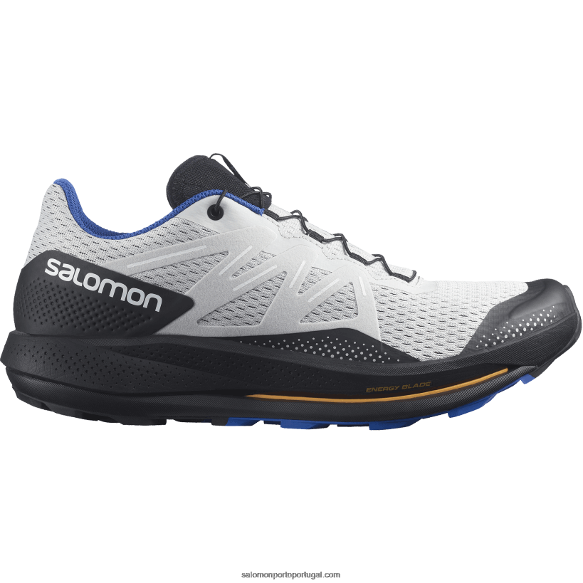 Salomon tênis de corrida masculino - trilha pulsar 04D6V81461 rocha lunar/preto/azul deslumbrante