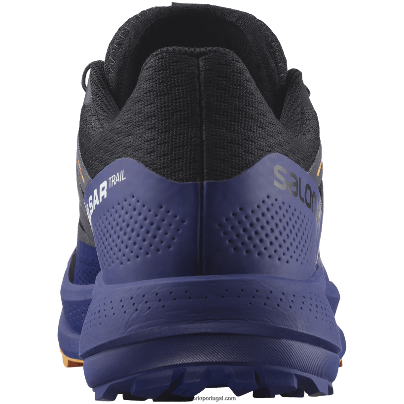 Salomon tênis de corrida masculino - trilha pulsar 04D6V81462 preto/azul clematis/laranja brilhante