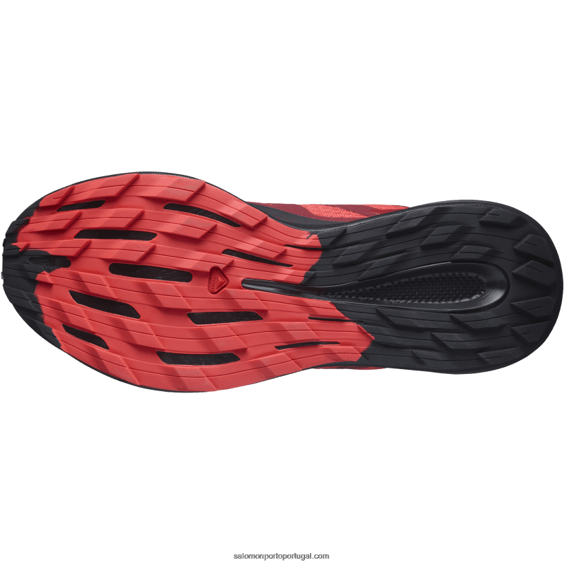 Salomon tênis de corrida masculino - trilha pulsar 04D6V81463 vermelho papoula/bicicleta vermelho/preto