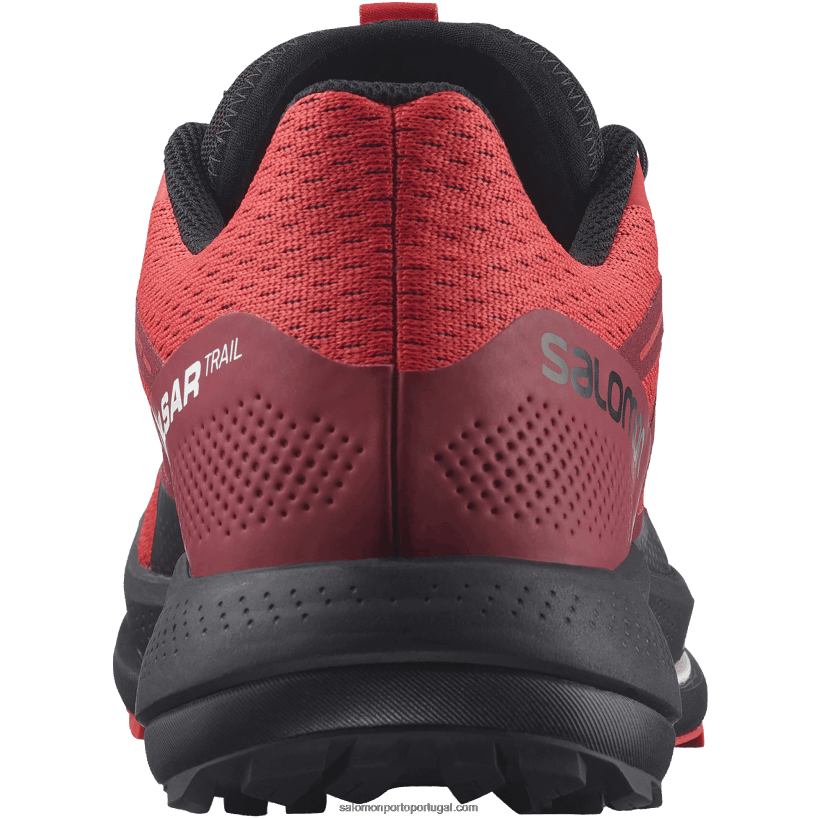 Salomon tênis de corrida masculino - trilha pulsar 04D6V81463 vermelho papoula/bicicleta vermelho/preto