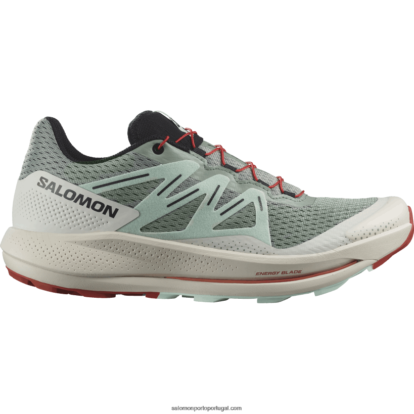 Salomon tênis de corrida masculino - trilha pulsar 04D6V81464 Almofada de lírio/água branqueada/molho picante