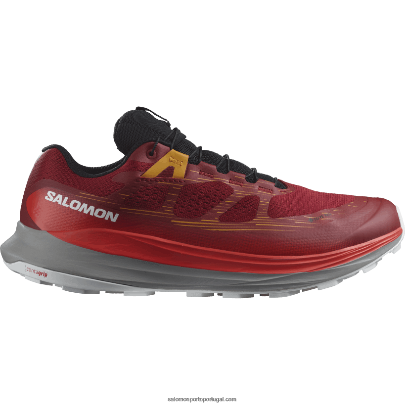 Salomon tênis de corrida masculino - ultra glide 2 gore-tex 04D6V81442 ciclismo vermelho/gelo cinza/açafrão