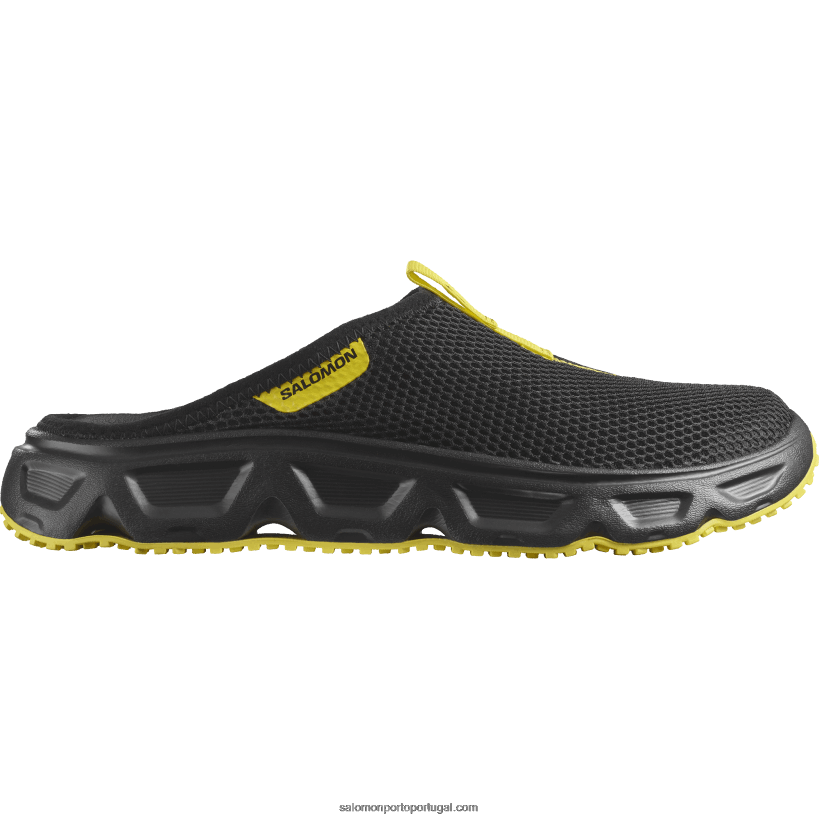 Salomon sapatos de recuperação masculinos - reelax slide 6.0 04D6V81488 preto/botão de ouro