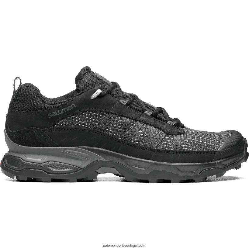 Salomon sapatos esportivos masculinos - couro baixo abrigo 04D6V8171 preto/ímã