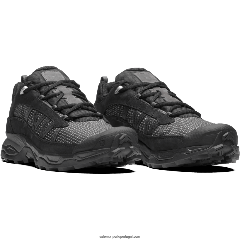 Salomon sapatos esportivos masculinos - couro baixo abrigo 04D6V8171 preto/ímã