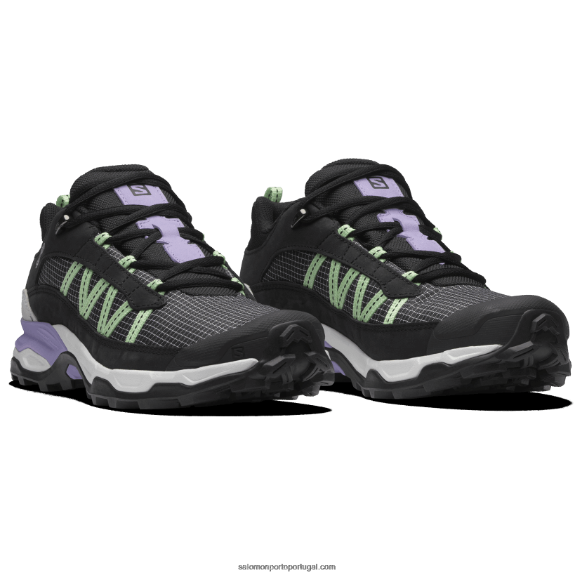 Salomon sapatos esportivos masculinos - couro baixo abrigo 04D6V8172 preto/branco/verde pátina
