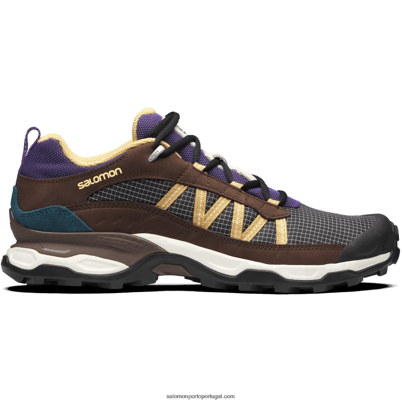 Salomon sapatos esportivos masculinos - couro baixo abrigo 04D6V8174 gelo de baunilha/fondant de chocolate/folha de outono