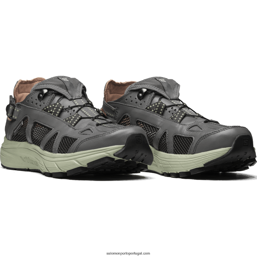 Salomon sapatos esportivos masculinos - couro techsonic 04D6V8176 estanho/sálvia do deserto/beluga