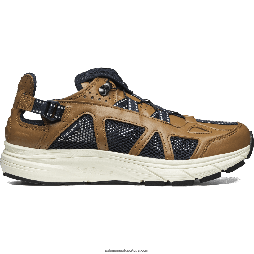Salomon sapatos esportivos masculinos - couro techsonic 04D6V8177 borracha/gelo de baunilha/safira escura