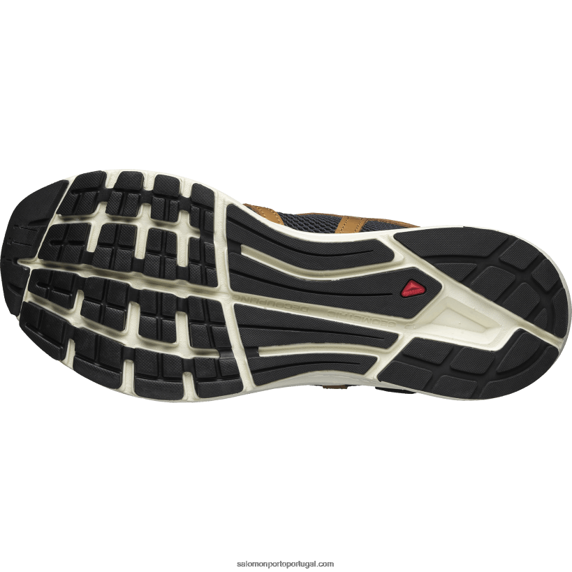 Salomon sapatos esportivos masculinos - couro techsonic 04D6V8177 borracha/gelo de baunilha/safira escura