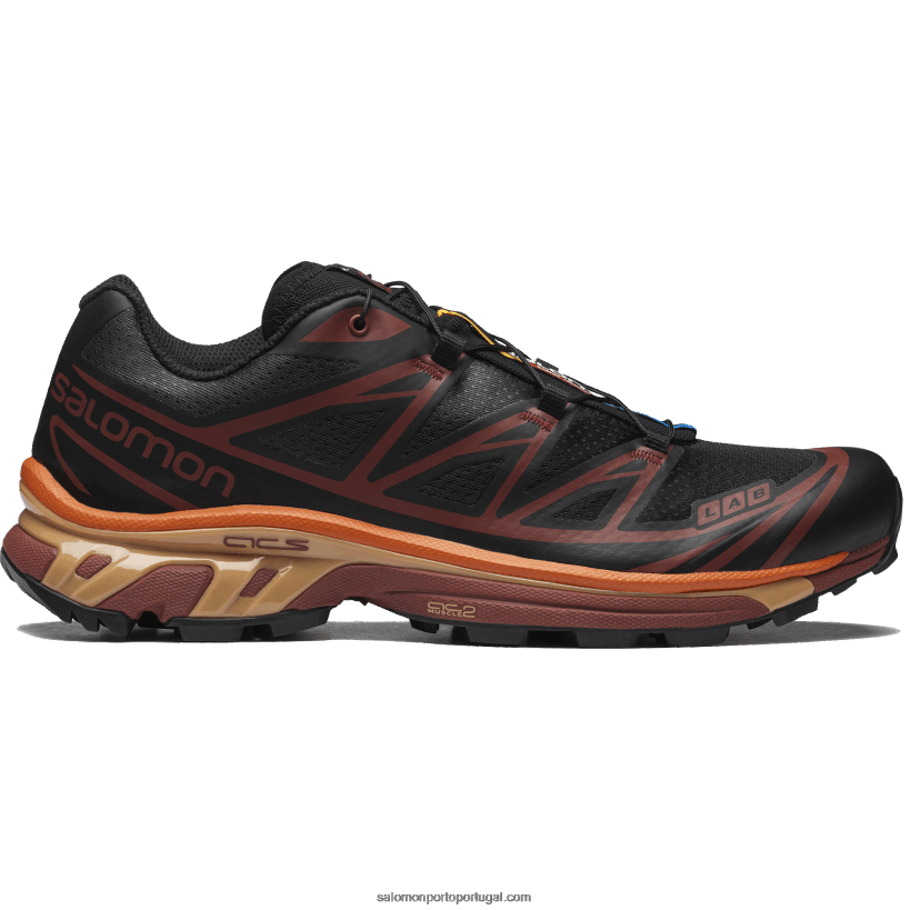 Salomon sapatos esportivos masculinos - xt-6 04D6V886 preto/ameixa chocolate/laranja vibrante